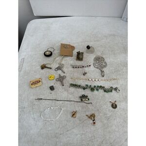VTG Jewelry Lot Keys Pens Pendants Bracelets & More